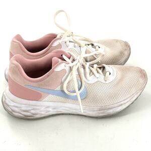 Nike Revolution 5 Sneakers 8.5 Womens White Pink Blue Running Shoes